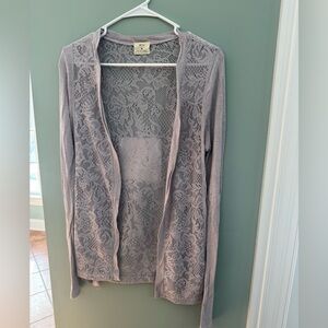 Pins & Needles Lace Cardigan - Light Purple